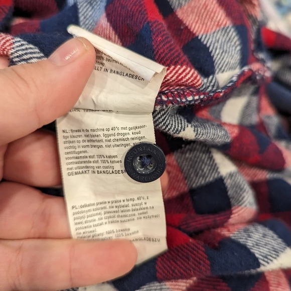 Mountain Warehouse Lumberjack  Flannel Navy Red Plaid Button Down XXL - Picture 11 of 11